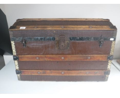 An oak bound domed top trunk