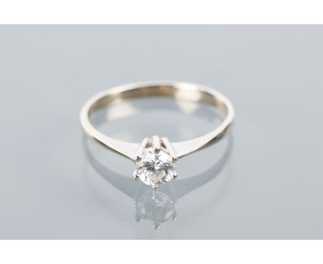 DIAMOND SOLITAIRE RING
the brilliant cut diamond approximately 0.36 carats, marks worn, size M