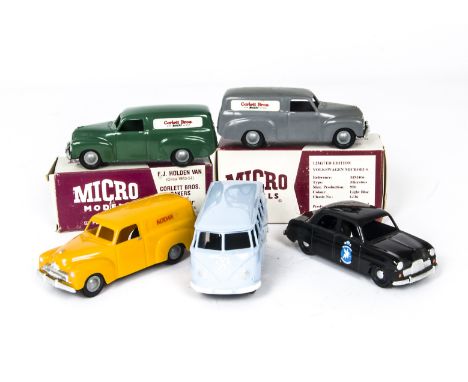 Micro Models (Australia) MM406 Volkswagen Microbus, diecast light blue body, white trim, in original box, loose Ford Zephyr S