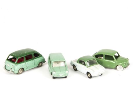 A Mercury No.6 Autobianchi Bianchina, grey lower body, green roof, No.11 Bianchina Panoramica, light green body, No.19 Fiat 6