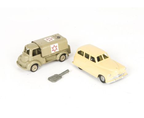 Gamda (Israel) Army Ambulance, Gamda Standard Estate Wagon, River Series clockwork key, F-G, Ambulance lacks base on which ti