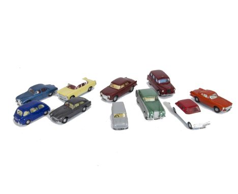 Tri-ang Spot-On Cars, Jaguar 'S' Type, Fiat Multipla, Rover 3 Litre, Aston Martin, Morris Mini Van, Vauxhall Cresta, Volvo P1