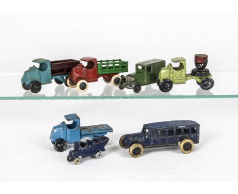 Johillco & Similar Diecast, Mack Truck with Searchlight, Ford A Van, Mack Stake Truck, Mack Coal Truck, Single Deck Coach, mi