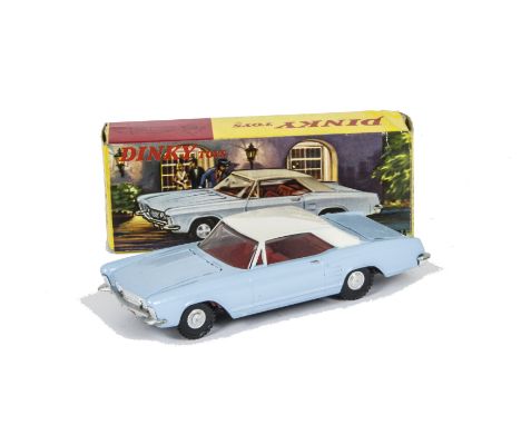 A Hong Kong Dinky Toys 57/001 Buick Riviera, light blue body, red interior, white roof, spun hubs, in original box, E, box F-