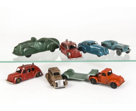 Various British Diecast, including Merlin Jeep, Arbur/LDCW Dennis Fire Engine (2), Goody Toys Vauxhall Saloon, Bren L Toys Sa