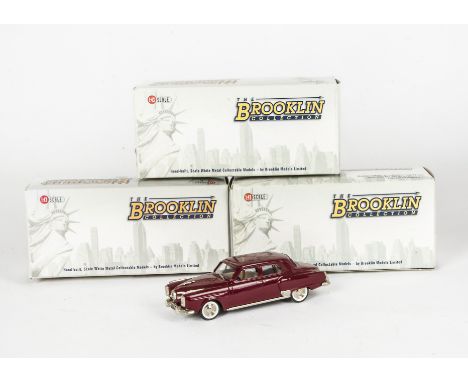 Boxed Brooklin White Metal Models, A group of four 1:43 scale vintage American private vehicles, comprising BRK104 Studebaker