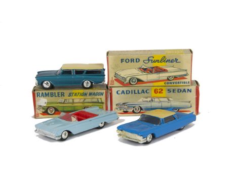 Lone Star Roadmasters, 1471 Rambler Station Wagon, metallic sea green, tan roof, 1472 Cadillac 62 Sedan, blue body, tan roof,