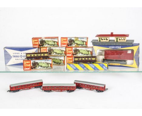 Large quantity of Lone Star Pushalong and Electric  000  N Gauge Locomotives Trucks Coaches and Accessories, including variou