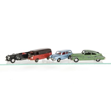 A Marklin 5524/5 VW Van, red/brown body, VW Variant 1600 L, light metallic blue, 52 Buick Special Fastback Sedan, pale green,