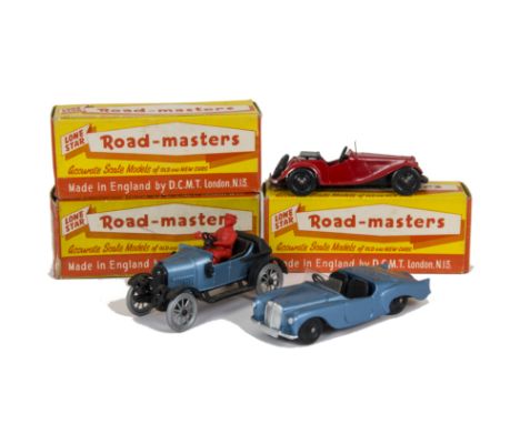 DCMT Lone Star Road-masters, Daimler Conquest Roadster, metallic light blue, 1912 Morris Oxford Bullnose, metallic blue, MG M