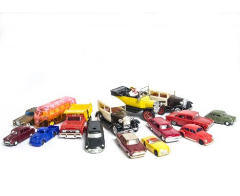 Hong Kong Plastic Vehicles, including Lucky Toys Rolls-Royce, CH Volkswagen Camper Van, NFIC Vauxhall Victor, Cragstan Old Ti