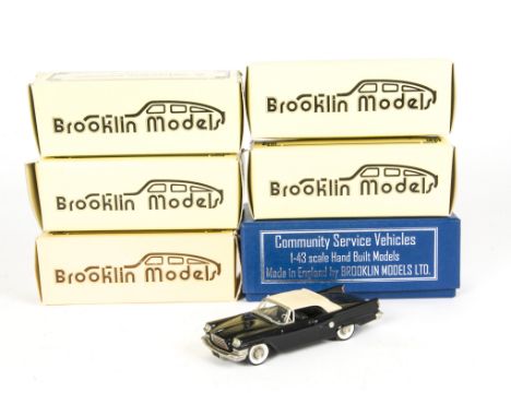 Boxed Brooklin White Metal Models, A group of seven 1:43 scale vintage American private and commercial vehicles, comprising B