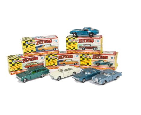 Lone Star Flyers, 18 Ford Corsair, white body, 14 Ford Zodiac Estate, metallic green, 11 Gran Tourismo Coupe, metallic turquo