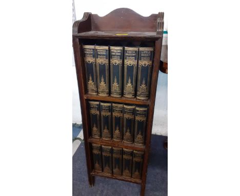 A set of 15 Charles Dickens novels with illustrations by H K Browne, published by The Waverley Book Company in black leather 