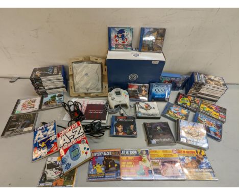 Sega Dreamcast console, controller and mixed games to include Sonic Adventure Resident Evil and others, together with mixed P