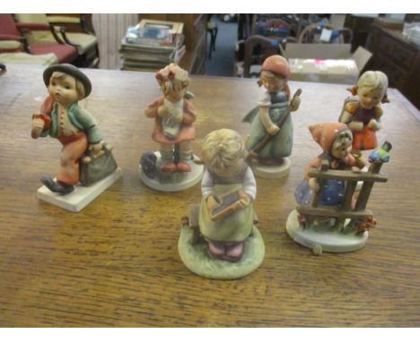 A group of six Hummel figurines by Goebel of Germany to include Mother's HelperLocation: 