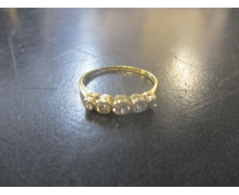 A George VI 18ct gold and platinum five stone diamond ring, makers mar HW Ltd, total weight 1.8g, Location: CAB 