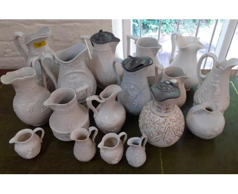 Victorian and other relief pattern jugs to include T&R Boote examples, W.B CobridgeLocation: LWF 