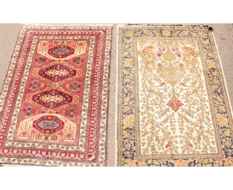 A Persian design Yalameh type rug or carpet, 185cm x 131cm; another, tree of life type, 195cm x 133cm (2)
