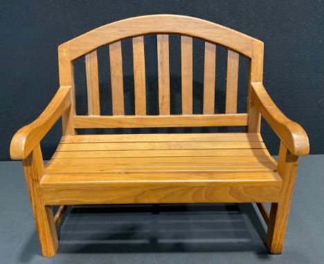 Miniature Furniture - a garden bench, possibly an apprentice piece or salesman's sample