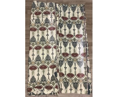 Textiles - Two panels of Art Nouveau in the style of Charles Rennie Mackintosh