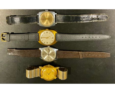 A selection of gent's Russian vintage wristwatches, four altogether to include two Poljot 17 jewels, a Poljot 22 jewels and a