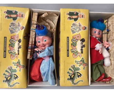 Pelham Vintage Boxed KING &amp; QUEEN puppet toys, in original boxes, an original boxed pair