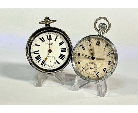 Watches - a George V silver cased pocket watch, Birmingham 1913;  a military issue GSTP pocket watch, Q13701, white dial, but