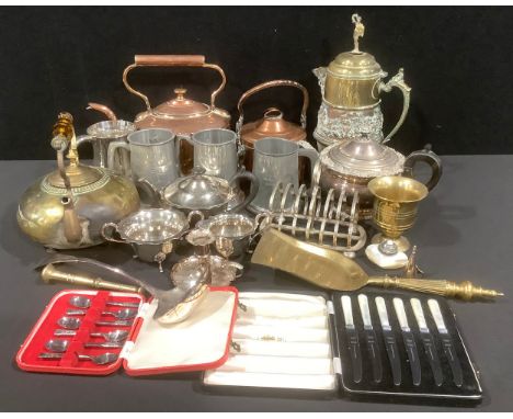 Metalware - copper and brass, pewter and silver plate