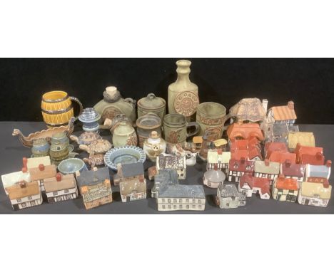 Tremar studio pottery models, Sheep, Airplane, Steam train etc others mugs, flasks, etc;  Mudlen End Studio pottery village b