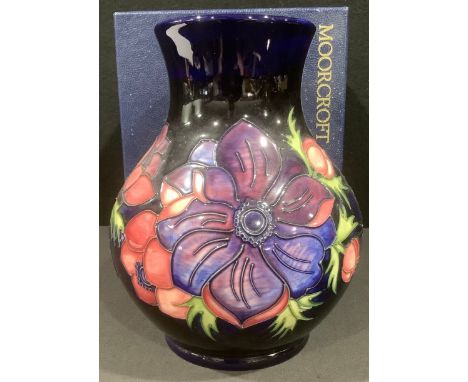 A contemporary Moorcroft Anemone baluster vase, 34/94, 23cm, signed Kerri, boxed