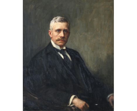 Hugo Vogel (1855-1934) Portrait of a gentleman. Signed lower left. Doek 98,5 x 80 cm. 