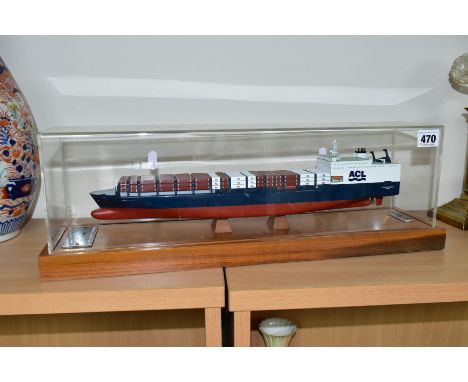 A MODEL OF THE ATLANTIC CONTAINER LINE RORO/CONTAINER SHIP 'ATLANTIC CONVEYOR' (THIRD GENERATION), model made by Modelos Nava
