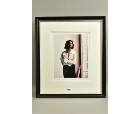 JACK VETTRIANO (SCOTTISH 1951) 'EDINBURGH AFTERNOON', a signed limited edition print of a female portrait 105/250, with certi