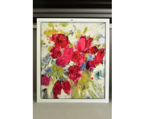 DANIELLE O'CONNOR AKIYAMA (CANADA 1957), 'UNBOUND HEART', a signed limited edition box canvas print of blossoms, 40/75, no ce