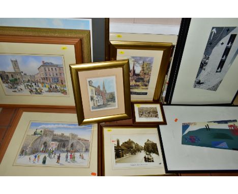 VIC BOWCOTT (BRITISH CONTEMPORARY), two watercolours depicting historical views of Lichfield - Market Square and The Railway 