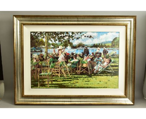 SHERREE VALENTINE DAINES (BRITISH 1959) 'REGATTA MEMORIES', a signed limited edition canvas board print 74/150, depicting spe
