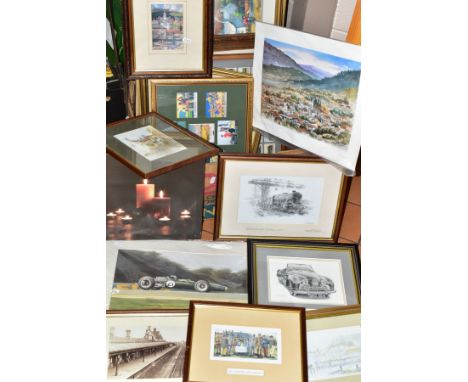 PICTURES AND PRINTS etc to include a Stan Richards pastel fishermans cottage scene, approximate size 30cm x 50cm, Ann Bramall