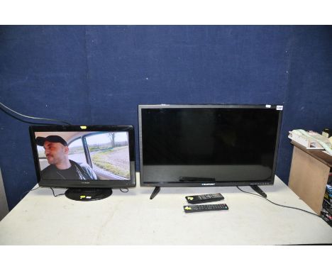 A BLAUPUNKT 32in LED TV with remote, and a Hitachi 22in TV with remote (both PAT pass and working)