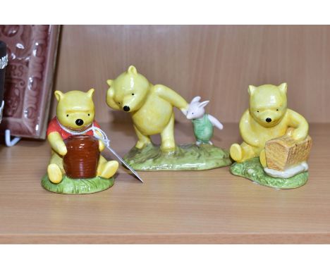 THREE ROYAL DOULTON DISNEY WINNIE THE POOH COLLECTION FIGURES, comprising 'Winnie the Pooh and the honeypot' WP1, 'Pooh and P