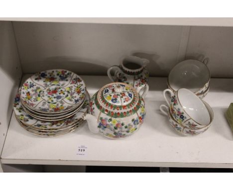 An oriental famille rose porcelain part tea service.