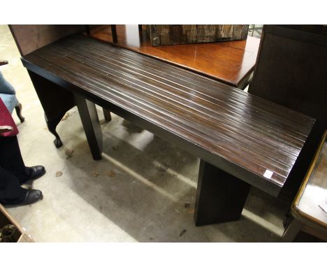 A stylish hardwood console table.