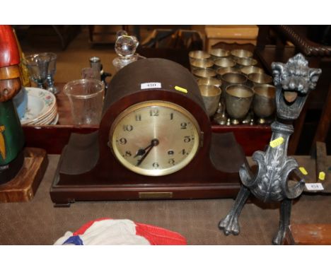 A mahogany cased 8 day mantel clock 