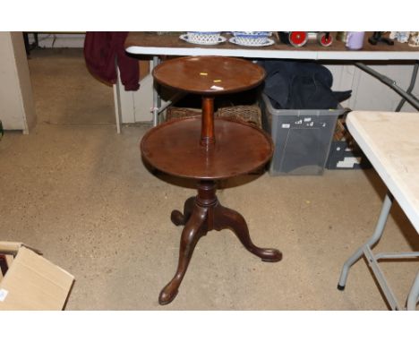 A 19th Century mahogany two tier dumb waiter AF and a vintage high stool