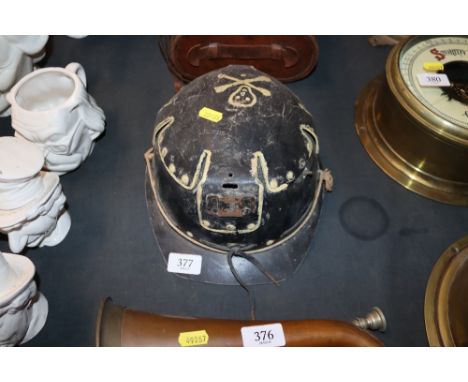 A vintage miners helmet