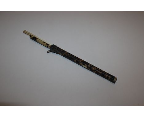 A Japanese bone and tortoiseshell chopstick set