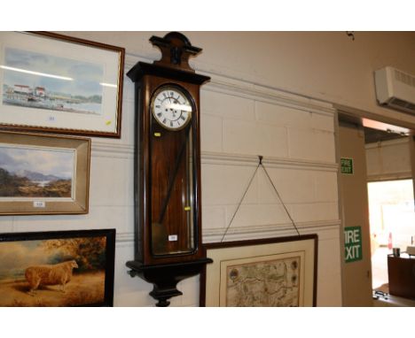 A 19th Century rosewood cased Vienna 8 day regulator wall clock 