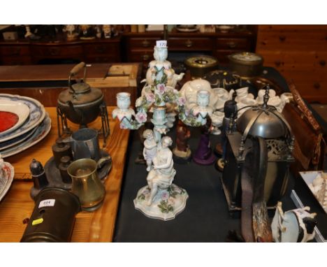A Continental figural decorated candelabra AF