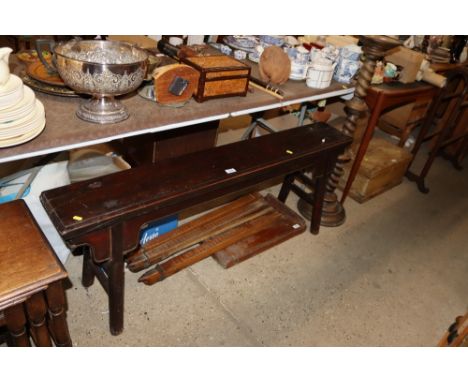 An Oriental style hardwood bench 