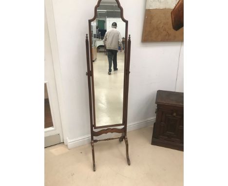 A Regency-style cheval mirror
